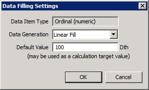 Data Filling Settings for Ordinal Data Item Type